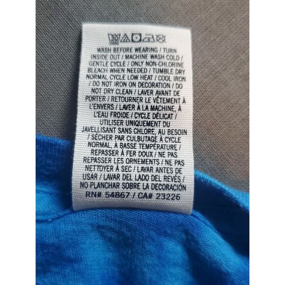 Victoria’s Secret PINK "What the Fourth" Sleeveless Shirt Sz XS Blue Tie Dye - Picture 4 of 4